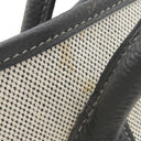 エルメス HERMES ガーデンパーティーPM ボルデュック グレー×ブラック トワルアッシュ ネゴンダ トートバッグ シルバー金具 黒 ボルデュックリボン トワルH