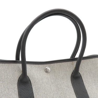 エルメス HERMES ガーデンパーティーPM ボルデュック グレー×ブラック トワルアッシュ ネゴンダ トートバッグ シルバー金具 黒 ボルデュックリボン トワルH
