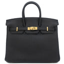 エルメス HERMES バーキン25 ブラック トゴ ハンドバッグ マットゴールド金具 新品 未使用 黒