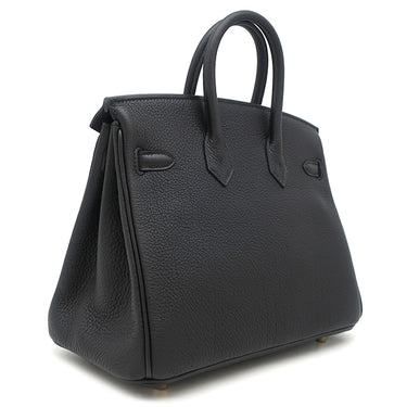 エルメス HERMES バーキン25 ブラック トゴ ハンドバッグ マットゴールド金具 新品 未使用 黒