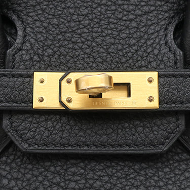 エルメス HERMES バーキン25 ブラック トゴ ハンドバッグ マットゴールド金具 新品 未使用 黒