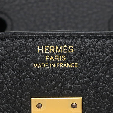 エルメス HERMES バーキン25 ブラック トゴ ハンドバッグ マットゴールド金具 新品 未使用 黒