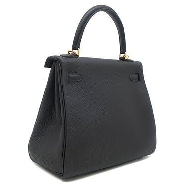 エルメス HERMES ケリー25 内縫い ブラック トゴ 2WAYバッグ ゴールド金具 黒 ショルダー ハンドバッグ