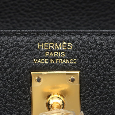 エルメス HERMES ケリー25 内縫い ブラック トゴ 2WAYバッグ ゴールド金具 黒 ショルダー ハンドバッグ