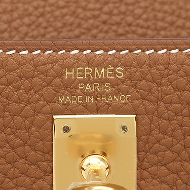 エルメス HERMES ケリー25 内縫い ゴールド トゴ 2WAYバッグ ゴールド金具 茶 ショルダー