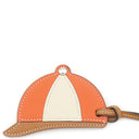 エルメス HERMES パドック ボンベイ オレンジ×クレ×ナチュラルサブレ ヴォースイフト ヴォーバトラー バッグチャーム アイボリー 茶 帽子