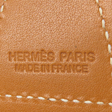 エルメス HERMES パドック ボンベイ オレンジ×クレ×ナチュラルサブレ ヴォースイフト ヴォーバトラー バッグチャーム アイボリー 茶 帽子