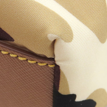プラダ PRADA カモフラージュ柄 ショルダー 2VL028 SABBIA ナイロン レザー 2WAYバッグ シルバー金具 ベージュ 茶 黒 TESSUTO CAMOUFL ヒップバッグ