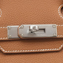 エルメス HERMES バーキン30 ゴールド トゴ ハンドバッグ シルバー金具 新品 未使用 茶