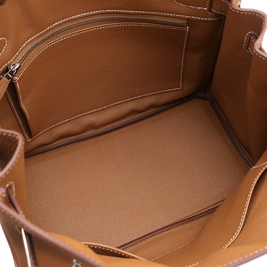 エルメス HERMES バーキン30 ゴールド トゴ ハンドバッグ シルバー金具 新品 未使用 茶