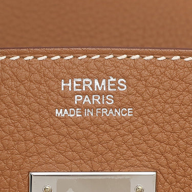 エルメス HERMES バーキン30 ゴールド トゴ ハンドバッグ シルバー金具 新品 未使用 茶