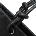 シャネル CHANEL カンボンライン ミディアム A25167 ブラック レザー エナメル トートバッグ シルバー金具 黒 ピンク キルティング ココマーク