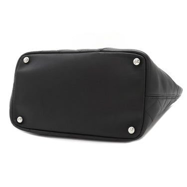 シャネル CHANEL カンボンライン ミディアム A25167 ブラック レザー エナメル トートバッグ シルバー金具 黒 ピンク キルティング ココマーク
