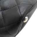 シャネル CHANEL カンボンライン ミディアム A25167 ブラック レザー エナメル トートバッグ シルバー金具 黒 ピンク キルティング ココマーク
