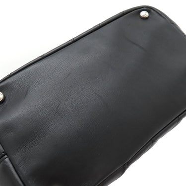 シャネル CHANEL カンボンライン ミディアム A25167 ブラック レザー エナメル トートバッグ シルバー金具 黒 ピンク キルティング ココマーク