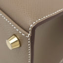 エルメス HERMES ケリー25 外縫い トリコロール エトゥープ×アルドワーズ×ブラック ヴォーエプソン 2WAYバッグ シルバー金具 グレージュ グレー 黒