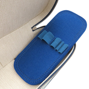 エルメス HERMES エスカル マリン コットン アニョー ポーチ シルバー金具 コスメポーチ