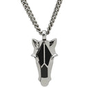 エルメス HERMES デストリエ ホースヘッド ブラックXシルバー バッファローホーン メタル ラッカー ネックレス 黒 グレー 馬モチーフ