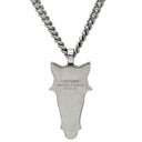 エルメス HERMES デストリエ ホースヘッド ブラックXシルバー バッファローホーン メタル ラッカー ネックレス 黒 グレー 馬モチーフ