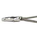 エルメス HERMES デストリエ ホースヘッド ブラックXシルバー バッファローホーン メタル ラッカー ネックレス 黒 グレー 馬モチーフ