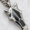 エルメス HERMES デストリエ ホースヘッド ブラックXシルバー バッファローホーン メタル ラッカー ネックレス 黒 グレー 馬モチーフ