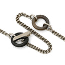 エルメス HERMES デストリエ ホースヘッド ブラックXシルバー バッファローホーン メタル ラッカー ネックレス 黒 グレー 馬モチーフ