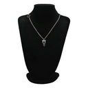 エルメス HERMES デストリエ ホースヘッド ブラックXシルバー バッファローホーン メタル ラッカー ネックレス 黒 グレー 馬モチーフ