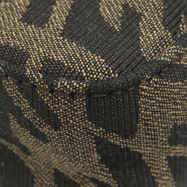 フェンディ FENDI ミニ バゲット 1997 8BS049 ブラウン×ブラック キャンバス パイソン ショルダーバッグ ゴールド金具 茶 ズッカ FF