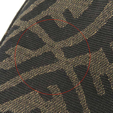 フェンディ FENDI ミニ バゲット 1997 8BS049 ブラウン×ブラック キャンバス パイソン ショルダーバッグ ゴールド金具 茶 ズッカ FF