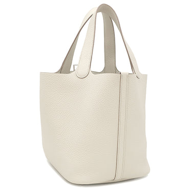 エルメス HERMES ピコタンロック MM ベトン トリヨンクレマンス ハンドバッグ シルバー金具 新品 未使用 オフホワイト