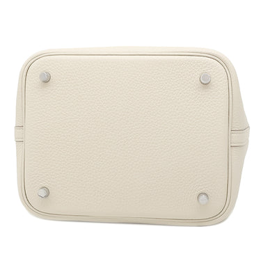 エルメス HERMES ピコタンロック MM ベトン トリヨンクレマンス ハンドバッグ シルバー金具 新品 未使用 オフホワイト