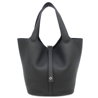 エルメス HERMES ピコタンロック MM ブラック トリヨンクレマンス ハンドバッグ シルバー金具 黒