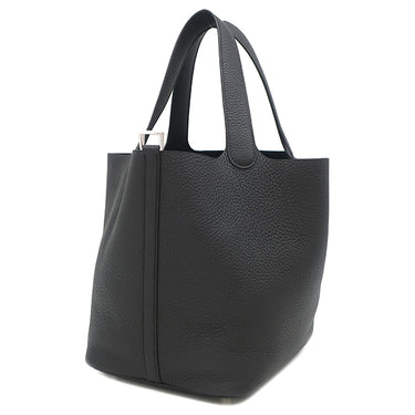 エルメス HERMES ピコタンロック MM ブラック トリヨンクレマンス ハンドバッグ シルバー金具 黒