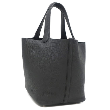 エルメス HERMES ピコタンロック MM ブラック トリヨンクレマンス ハンドバッグ シルバー金具 黒