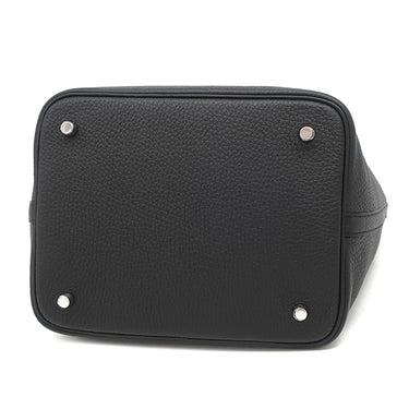 エルメス HERMES ピコタンロック MM ブラック トリヨンクレマンス ハンドバッグ シルバー金具 黒