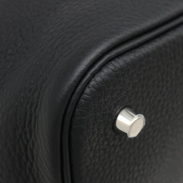 エルメス HERMES ピコタンロック MM ブラック トリヨンクレマンス ハンドバッグ シルバー金具 黒