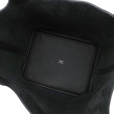 エルメス HERMES ピコタンロック MM ブラック トリヨンクレマンス ハンドバッグ シルバー金具 黒