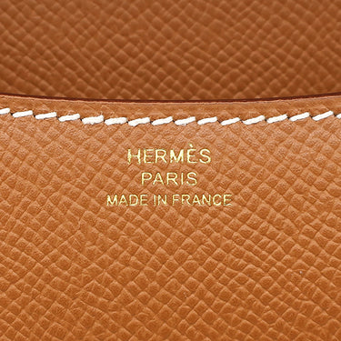 エルメス HERMES コンスタンス3 ミニ ミロワール ゴールド ヴォーエプソン ショルダーバッグ ピンクゴールド金具 茶 PG RG