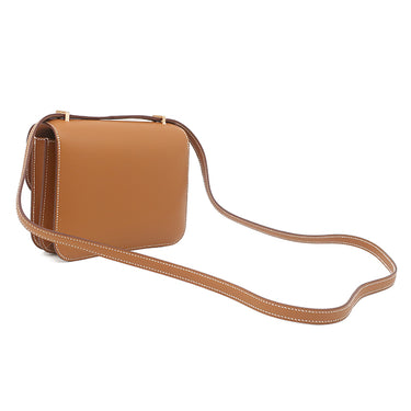 エルメス HERMES コンスタンス3 ミニ ミロワール ゴールド ヴォーエプソン ショルダーバッグ ピンクゴールド金具 茶 PG RG
