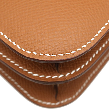 エルメス HERMES コンスタンス3 ミニ ミロワール ゴールド ヴォーエプソン ショルダーバッグ ピンクゴールド金具 茶 PG RG