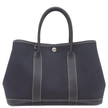 エルメス HERMES ガーデンパーティーTPM ネイビー トワルオフィシエ ネゴンダ トートバッグ シルバー金具 紺