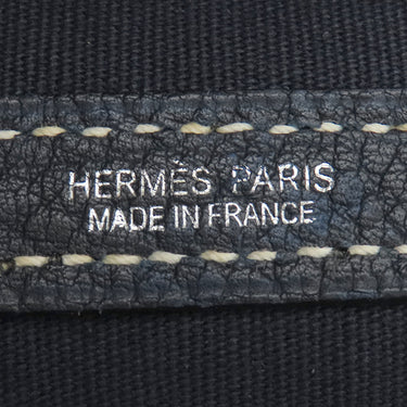 エルメス HERMES ガーデンパーティーTPM ネイビー トワルオフィシエ ネゴンダ トートバッグ シルバー金具 紺