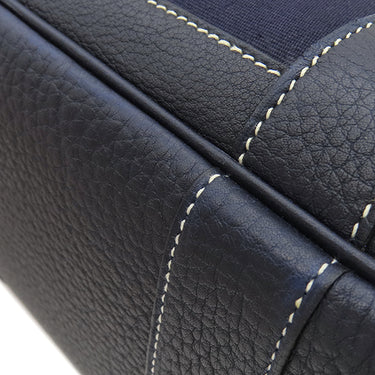 エルメス HERMES ガーデンパーティーTPM ネイビー トワルオフィシエ ネゴンダ トートバッグ シルバー金具 紺