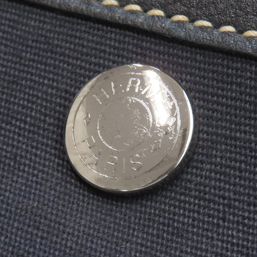 エルメス HERMES ガーデンパーティーTPM ネイビー トワルオフィシエ ネゴンダ トートバッグ シルバー金具 紺