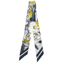 エルメス HERMES ツイリー マリン×ゴールド×ブラン シルク スカーフ 【WOW/アメコミ風】