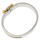 エルメス HERMES ミニクリック PM シェーヌダンクル マロングラッセXシルバー メタル GP エナメル バングル シルバー金具 ベージュ