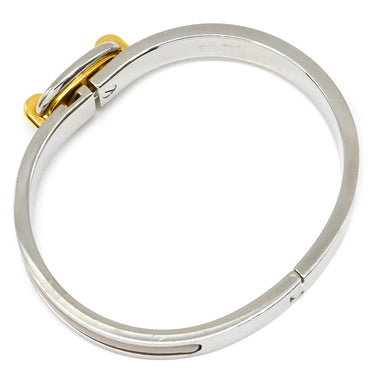 エルメス HERMES ミニクリック PM シェーヌダンクル マロングラッセXシルバー メタル GP エナメル バングル シルバー金具 ベージュ