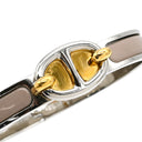 エルメス HERMES ミニクリック PM シェーヌダンクル マロングラッセXシルバー メタル GP エナメル バングル シルバー金具 ベージュ