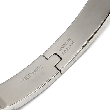 エルメス HERMES ミニクリック PM シェーヌダンクル マロングラッセXシルバー メタル GP エナメル バングル シルバー金具 ベージュ