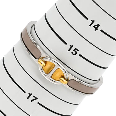 エルメス HERMES ミニクリック PM シェーヌダンクル マロングラッセXシルバー メタル GP エナメル バングル シルバー金具 ベージュ